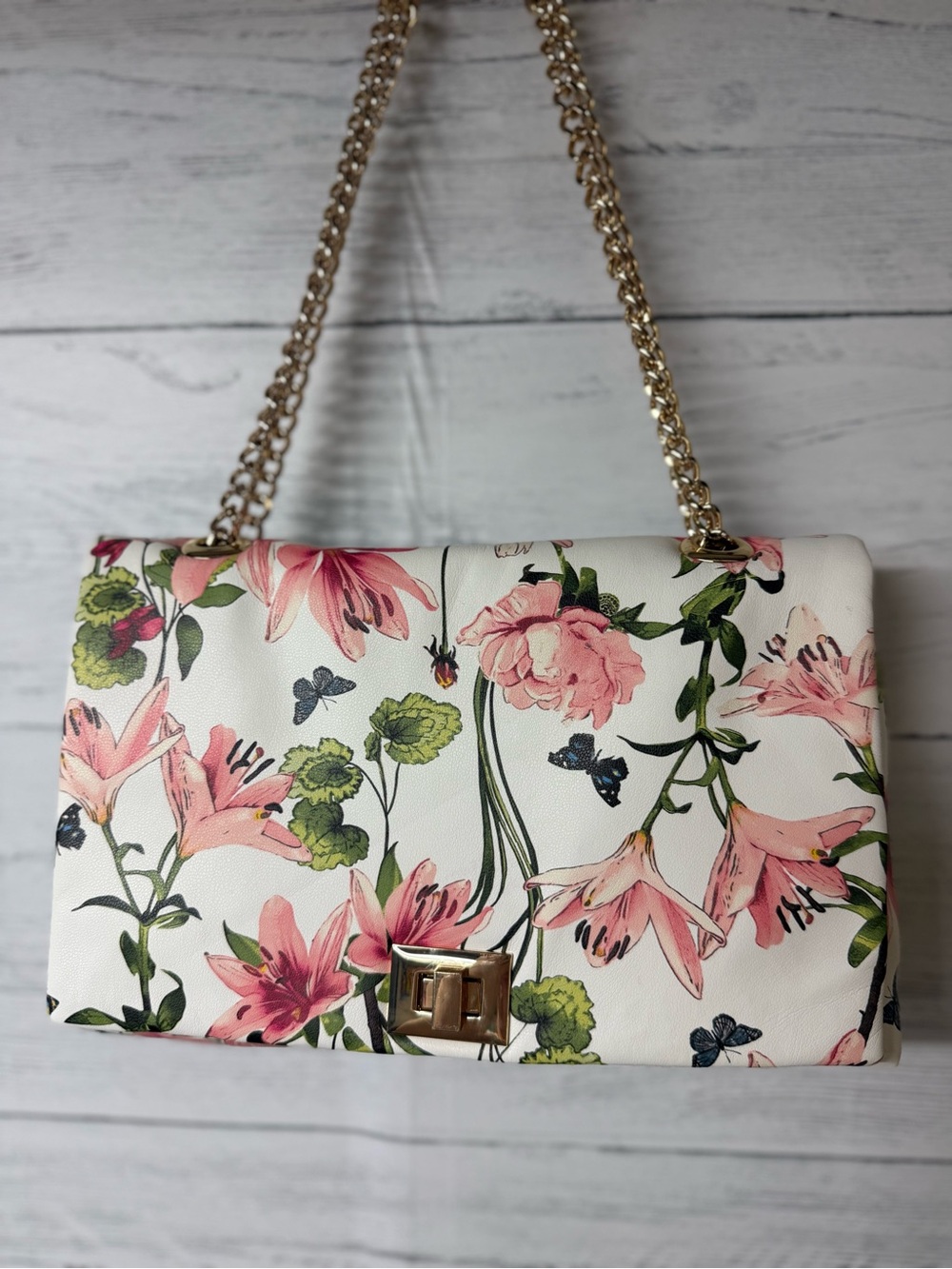 NWOT INC International Concepts Floral Print Chain Shoulder Bag